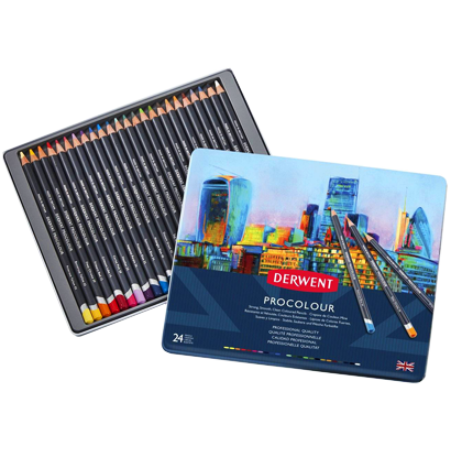 Цветные карандаши Derwent Procolour набор из 24 цветов в кейсе