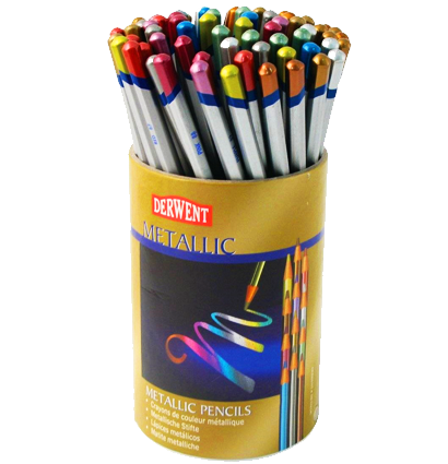 Цветные карандаши Derwent "Металлик" 72 штуки набор в фирменном тубусе