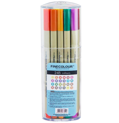 Набор капиллярных линеров для скетчей Finecolour Liner 24 цвета (вариант B)