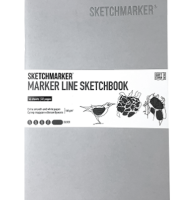 Скетчбук Sketchmarker Marker Line для маркеров серебряный с мягкой обложкой 25х17 см / 16 листов / 160 гм