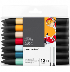 Набор маркеров Promarker Winsor&Newton Manga 12+1 Set 2 манга стиль