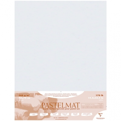 Бархатная бумага для пастели Pastelmat ClaireFontaine светло-серая пачка 50х70 см / 5 листов / 360 гм