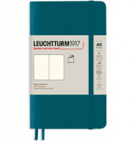 Записная книжка Leuchtturm «Pocket» A6 нелинованная тихоокеанский зеленый 123 стр.