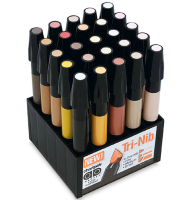 Набор маркеров для скетчинга Chartpak 25 Portrait (телесные) + подставка