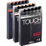 Touch Twin 18 цветов наборы маркеров для скетчинга (телесные + древесные + серые)