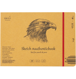Скетчбук SMLT Kraft Authentic Book с крафтовой бумагой 24.5x17.8 см / 24 листа / 90 гм