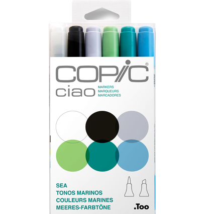 Copic Ciao 6 Sea набор маркеров для скетчей в пластиковом кейсе (морские цвета)