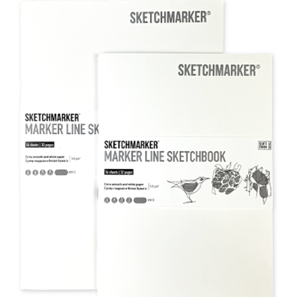 Скетчбук Sketchmarker Marker Line для маркеров белый с мягкой обложкой А5 / 16 листов / 160 гм