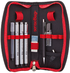Пенал пустой футляр Copic SenseBag College Set чёрный тканевый на молнии