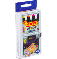 Набор восковых маркеров-мелков Jovi Decor Glass для стекла 4 цвета неоновые
