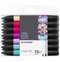 Набор маркеров Promarker Winsor&Newton Manga Chibi 12+1 манга стиль