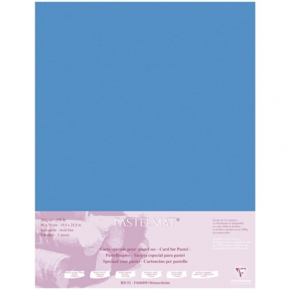 Бархатная бумага для пастели Pastelmat ClaireFontaine синяя пачка 50х70 см / 5 листов / 360 гм
