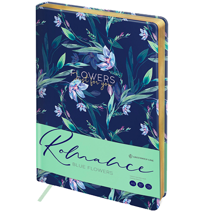 Ежедневник недатированный "Голубые цветы" Greenwich Line А5 / 136 листов