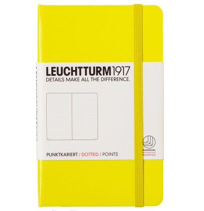 Записная книжка Leuchtturm «Pocket» A6 в точку лимонная 187 стр.