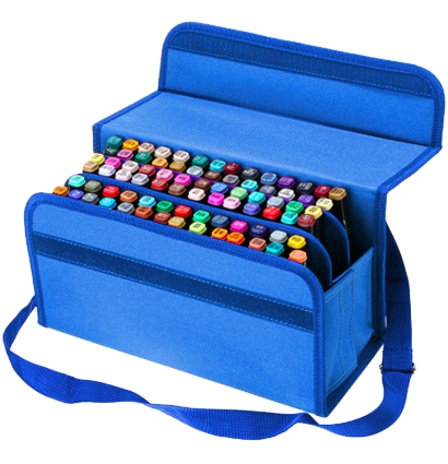 Пенал-сумка для маркеров с ремешком Prosketching Marker Bag 80 маркеров, синий