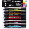 Promarker набор спиртовых маркеров 12+1 Set 2 (базовые+блендер) купить в магазине товаров для скетчинга ПРОСКЕТЧИНГ