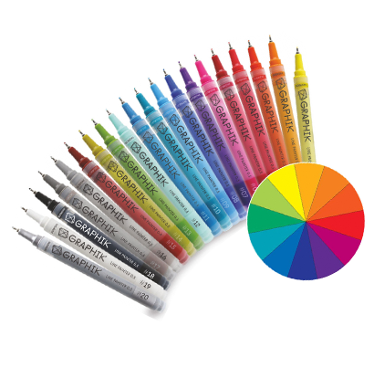 Цветные капиллярные ручки Derwent Graphik Line Painter (20 цветов) поштучно / выбор цвета