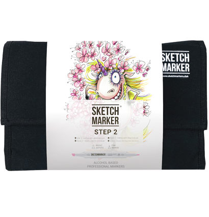 Набор маркеров Скетчмаркер / Sketchmarker "Для начинающих - Step 2" 24 цвета в сумке