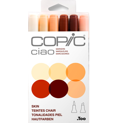 Copic Ciao 6 Skin набор маркеров для скетчей в пластиковом кейсе (телесные цвета)