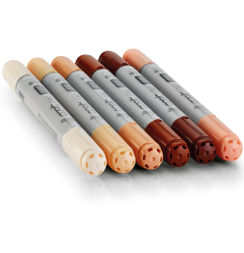 Набор маркеров COPIC CIAO 6 Skin с кистью (телесные)