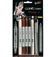 Набор маркеров COPIC CIAO Манга 5 5+1 с кистью и линер 0.3 мм
