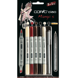 Набор маркеров COPIC CIAO Манга 5 5+1 с кистью и линер 0.3 мм