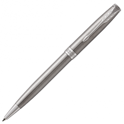 Ручка шариковая Parker Sonnet Stainless Steel CT 1 мм черные чернила, подарочная упаковка