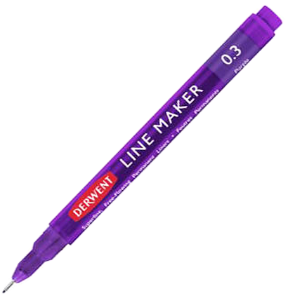Капиллярный фиолетовый линер Derwent Line Maker перо 0.3 мм