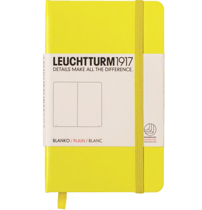 Записная книжка Leuchtturm «Pocket» A6 нелинованная лимонная 187 стр.