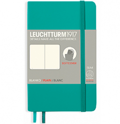 Записная книжка Leuchtturm «Pocket» A6 нелинованная изумрудная 123 стр.