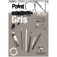 Альбом для смешанных техник Paint'On ClaireFontaine Grey серая А4 / 30 листов / 250 гм