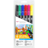 Купить набор брашпенов Tombow ABT Dual Brush Pen 6 Basic (основные) - купить маркер-кисть для скетчинга и каллиграфии в интернет-магазине товаров для скетчинга ПРОСКЕТЧИНГ