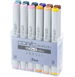 Набор маркеров COPIC SKETCH 12 EX-2 с кистью