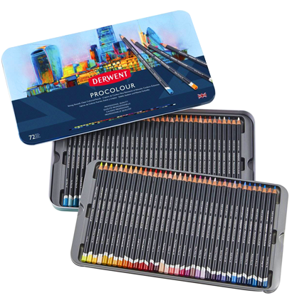 Цветные карандаши Derwent Procolour набор из 72 цветов в кейсе