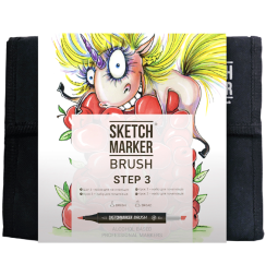 Набор 36 маркеров Sketchmarker Brush Pro "Шаг 3" в пенале