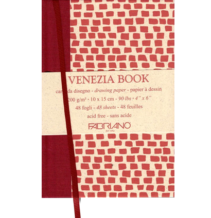 Венецианский альбом для зарисовок Fabriano Venezia Book с закладкой А6 / 48 листов / 200 гм