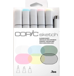 Набор маркеров COPIC SKETCH 5 Blending Basics с кистью и линер 0.3 мм (базовые)