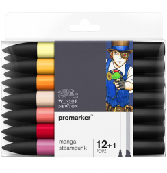 Набор маркеров Promarker Winsor&Newton Manga Steampunk 12+1 манга стиль