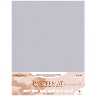 Бархатная бумага для пастели Pastelmat ClaireFontaine тёмно-серая пачка 50х70 см / 5 листов / 360 гм