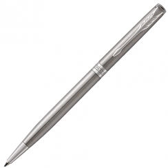 Ручка шариковая Parker Sonnet Stainless Steel CT Slim 1 мм черные чернила, подарочная упаковка