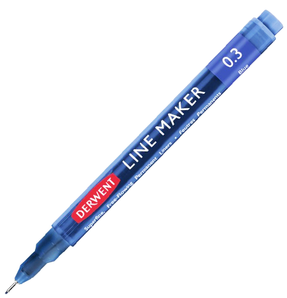 Капиллярный синий линер Derwent Line Maker перо 0.3 мм