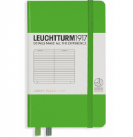 Записная книжка Leuchtturm «Pocket» A6 в линейку насыщенный зеленый 187 стр.