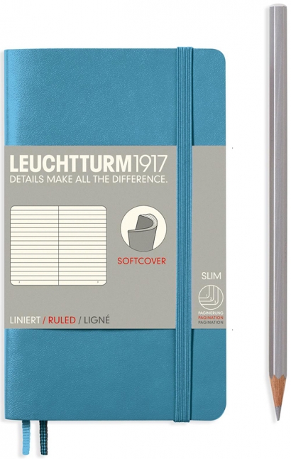 Записная книжка Leuchtturm «Pocket» A6 в линейку нордический синий 123 стр.
