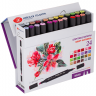 Набор спиртовых маркеров-кисточек для творчества Сонет "Twin Brush. Ботаника" 24 цвета