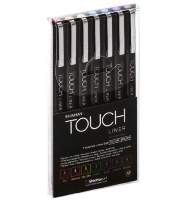 Набор цветных капиллярных линеров Touch Liner Color / 0.1 мм / 7 штук