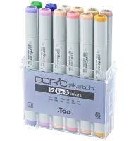 Набор маркеров COPIC SKETCH 12 EX-3 с кистью