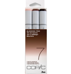 Набор маркеров COPIC SKETCH 3 Blending Trio 7 с кистью (коричневые)