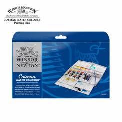 Акварель Cotman Winsor&Newton Painting Plus в наборе 16 цветов в кюветах и тубах