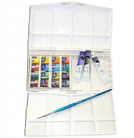 Акварель Cotman Winsor&Newton Painting Plus в наборе 16 цветов в кюветах и тубах
