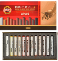Пастель художественная сухая Toison D'or Soft 8592 Koh-I-Noor Brown Line 12 цветов